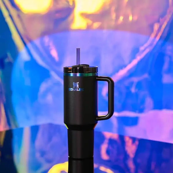 Stanley Quencher H2.0 FlowState Stainless Steel Vacuum Insulated Tumbler with Lid and Straw for Water, Iced Tea or Coffee Laser Black